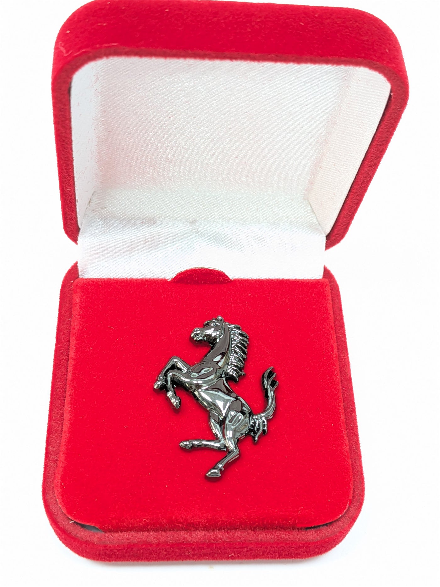 Prancing Horse Brooch Pin Set Silver Gunmetal Metal Badge With Red Velvet Gift Box Jewelry Factory