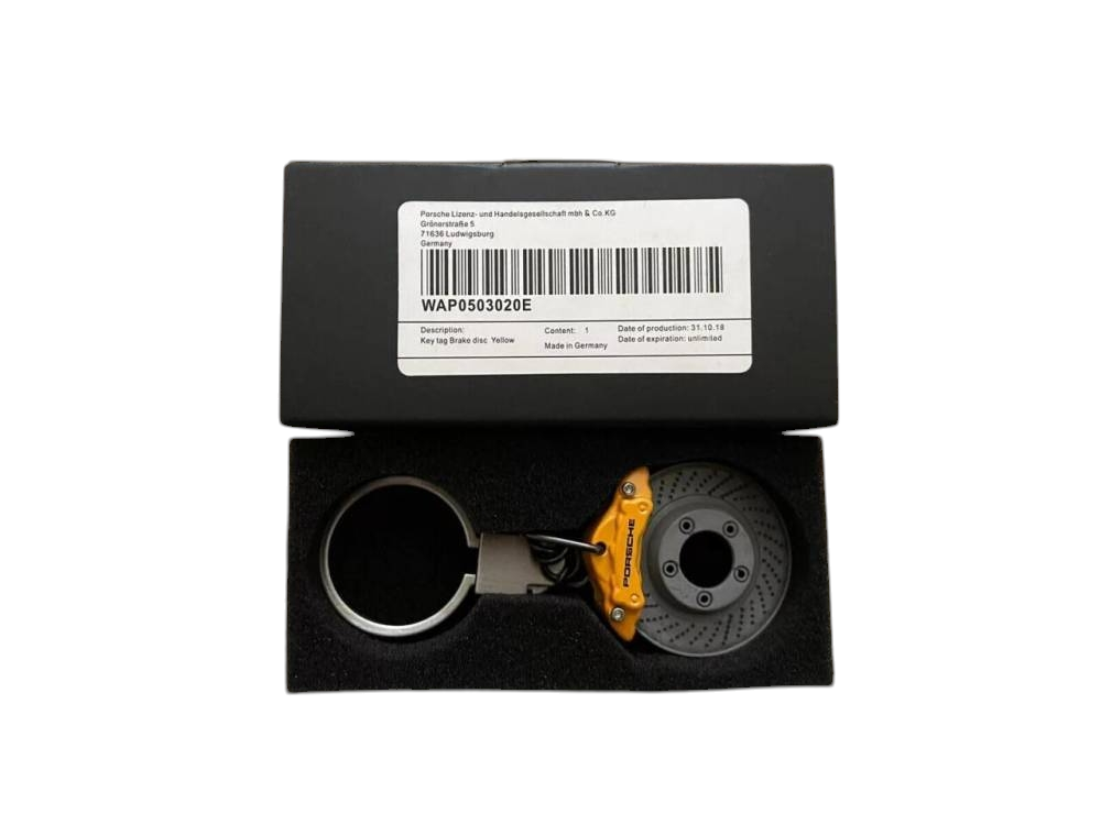 Porsche Keyring Yellow Brake Disc Brake Caliper Key Chain Factory