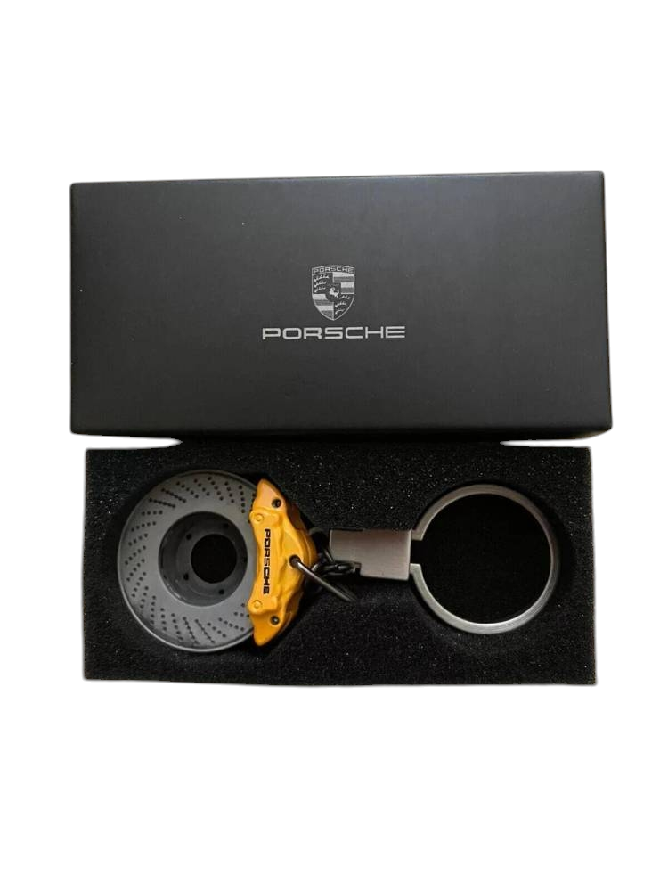 Porsche Keyring Yellow Brake Disc Brake Caliper Key Chain Factory