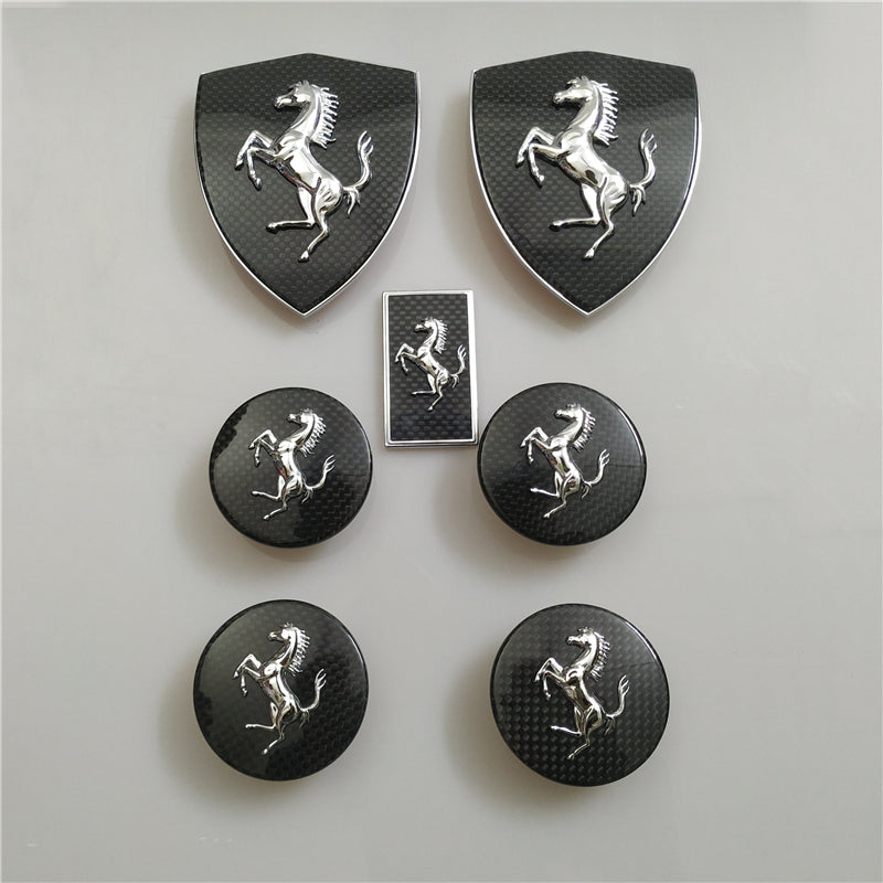 Ferrari F8 Spider&Tributo Carbon Fiber Fender Shield Badge&Wheel Caps Italiaspares