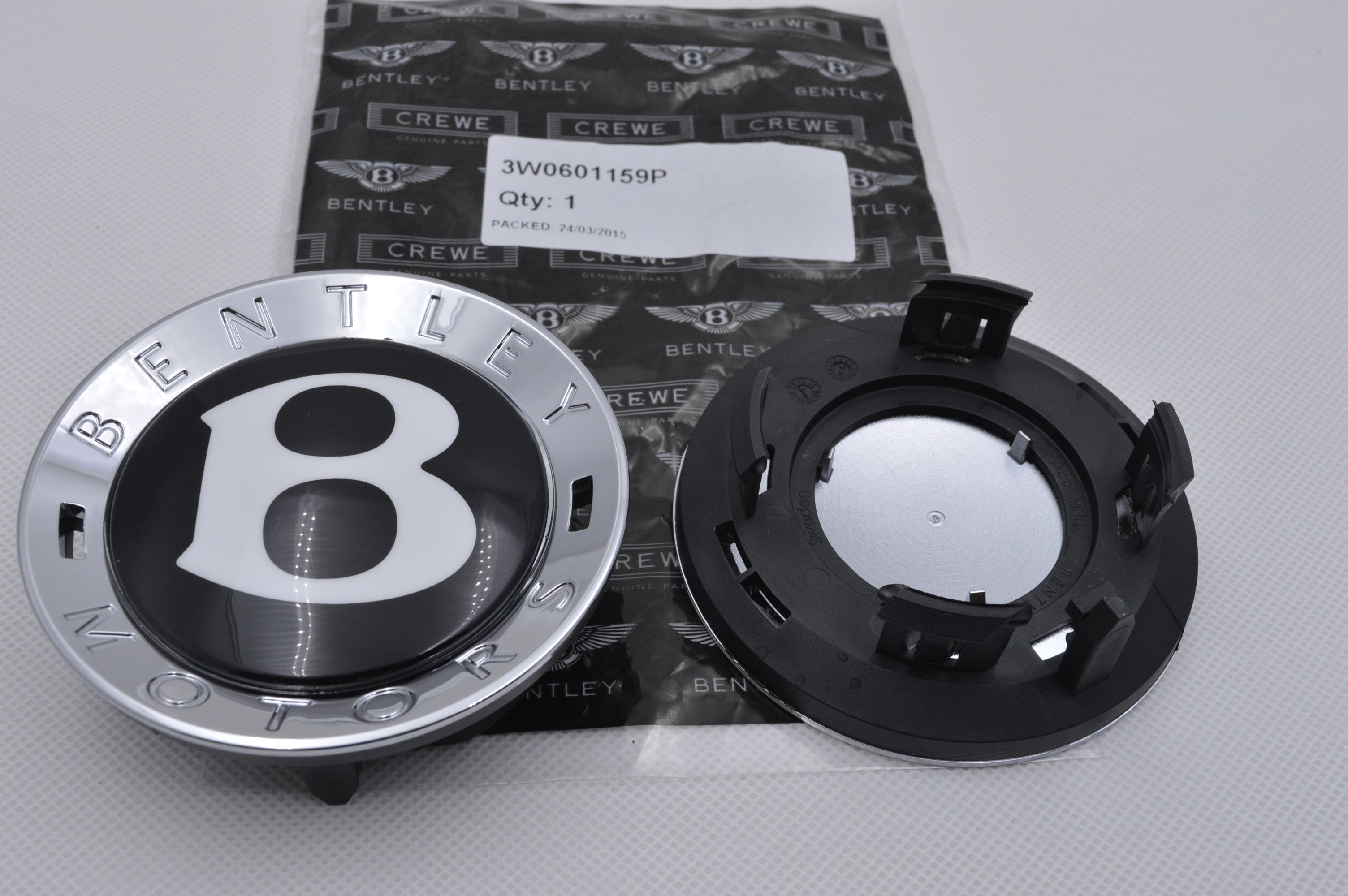 Genuine Bentley Centre Cap With Black"B" Continental GT Spur Mulsanne 3W0601159P Factory