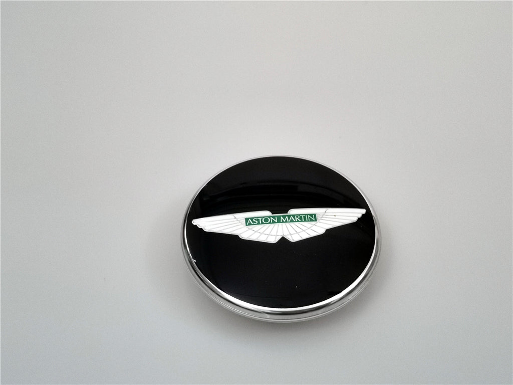 4X Genuine Aston Martin V8 Rapide Virage Green Wings Black Wheel Center Cap Factory