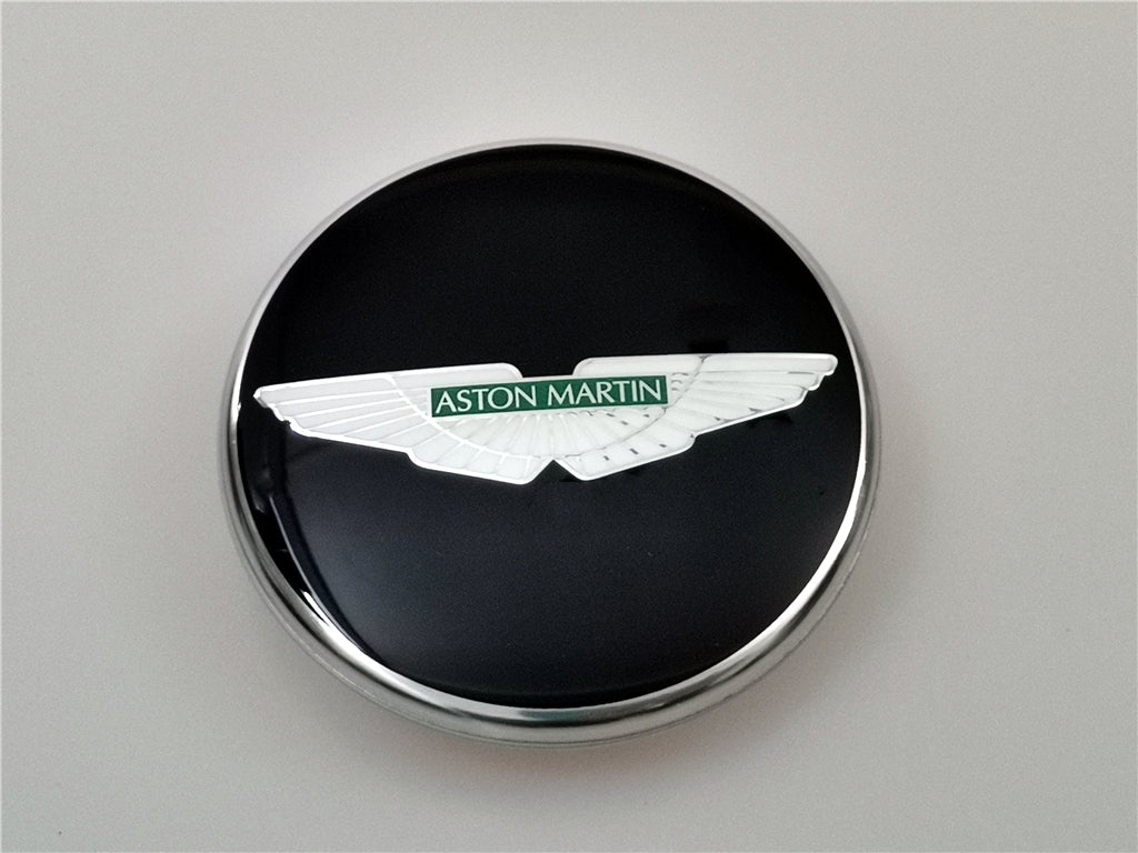 4X Genuine Aston Martin V8 Rapide Virage Green Wings Black Wheel Center Cap Factory