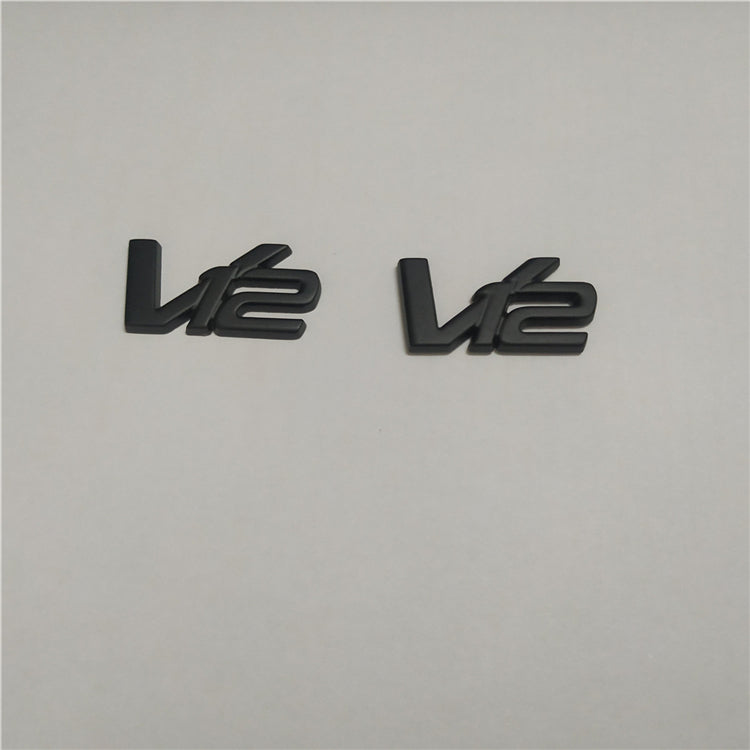 Aston martin V12 Metal Matte Black Emblem Badge Kit Italiaspares