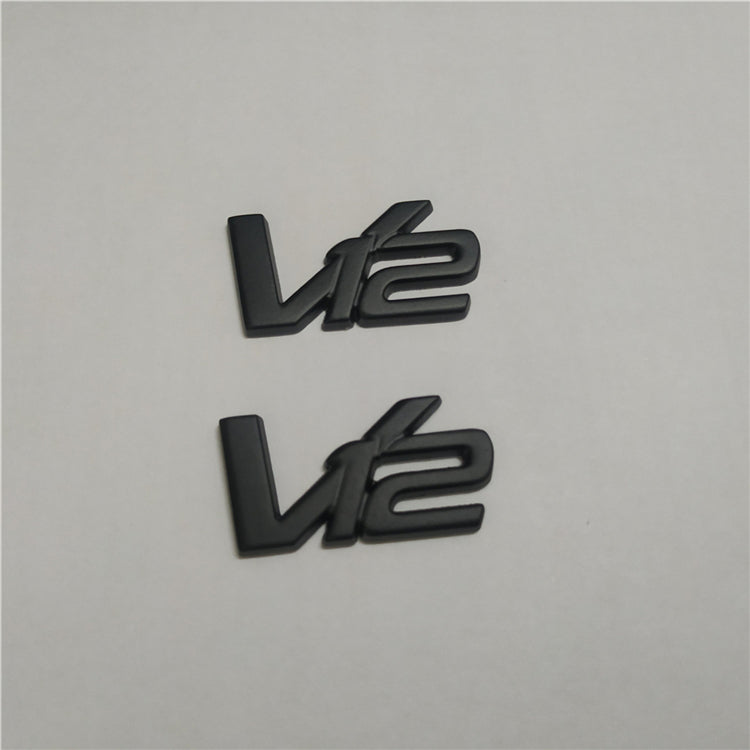 Aston martin V12 Metal Matte Black Emblem Badge Kit Italiaspares
